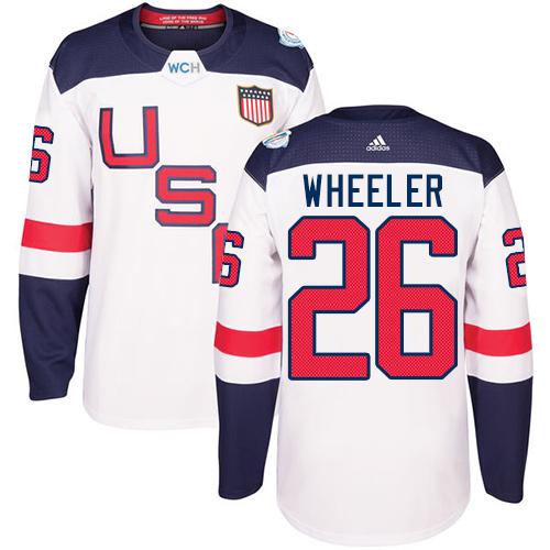 Team USA #26 Blake Wheeler White 2016 World Cup Stitched Youth NHL Jersey - Click Image to Close